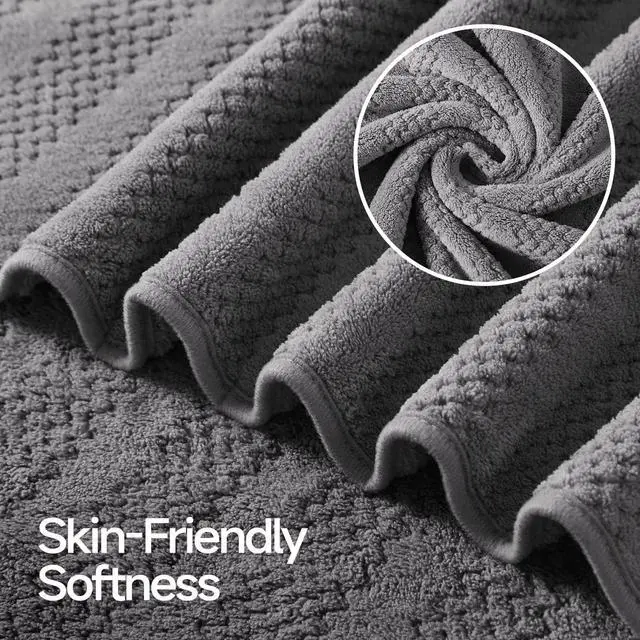 Alt view image 6 of 7 - Microfiber Bath Towels Set of 4, 31 x 63 Inch Extra Large Bath Towel Set, Super Soft & Highly Absorbent, Quick Dry Lightweight Towels for Bathroom, Gym, Spa, Pool & Travel, Gray