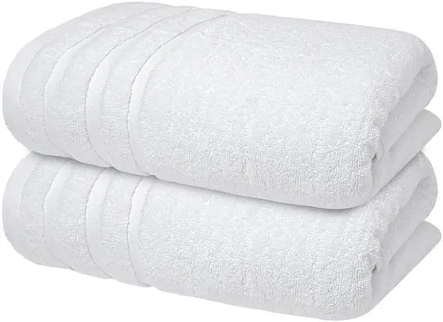 Main image of 100% Ring-Spun Cotton Bath Towels for Bathroom - Pack 2 | Luxury Super Soft, Absorbent & Quick-Drying |27x54 inches| Large Bathroom Towels Set |600 GSM| Gym, Shower, Spa & Hotel Use
