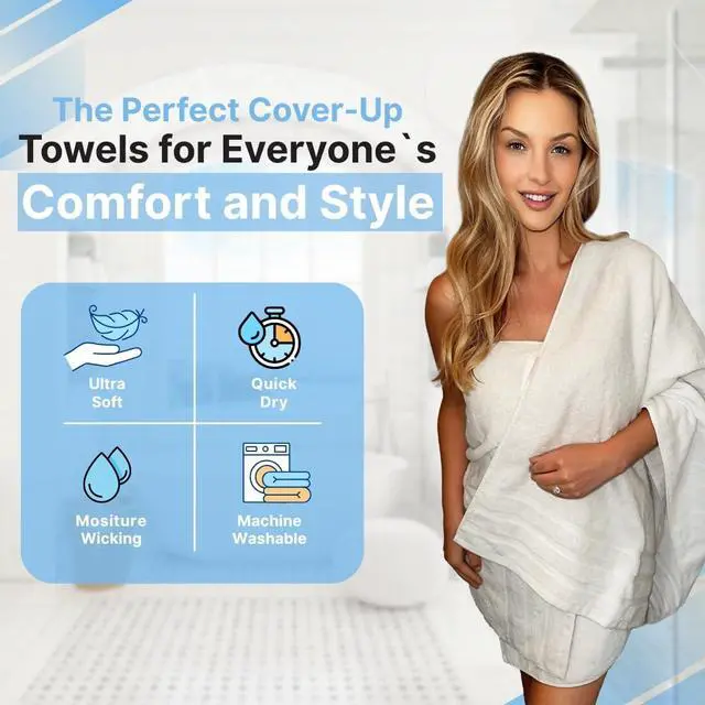 Alt view image 4 of 7 - 100% Ring-Spun Cotton Bath Towels for Bathroom - Pack 2 | Luxury Super Soft, Absorbent & Quick-Drying |27x54 inches| Large Bathroom Towels Set |600 GSM| Gym, Shower, Spa & Hotel Use