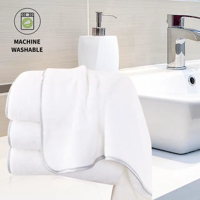 Alt view image 4 of 7 - Microfiber 4 Pack Bath Towel Set, Lightweight and Quick Drying, Ultra Soft Highly Absorbent Towels for Bathroom, Gym, Hotel, Beach and Spa (White)