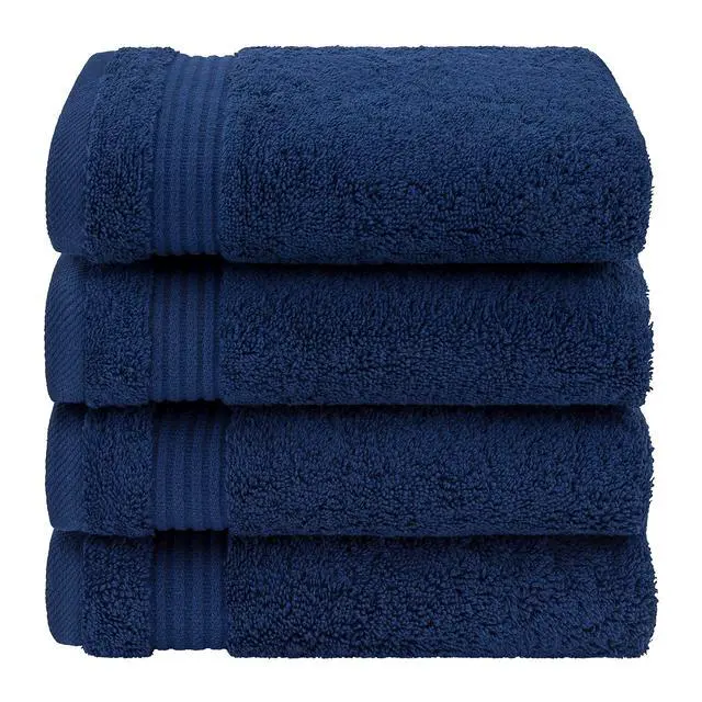 Alt view image 4 of 5 - Hand Towels for Bathroom Set of 4, 100% Cotton Turkish Hand Towel Sets, Soft Hand Face Towels, Navy Blue Hand Towels