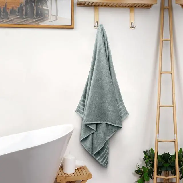 Alt view image 3 of 7 - Bath Towels Set of 4, Size 30 x 60 Inches - 60% Cotton, 40% Viscose Made from Bamboo, Soft and Absorbent, Quick Drying, Lightweight, Perfect for Daily Use