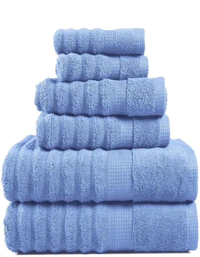 Main image of Towel Set Soft Absorbent Quick Dry 100% Cotton 6 Piece - Allure | Bath Towel Set, Soft & Durable, Ring-Spun, Ideal for Spa & Home, with OEKO-TEX