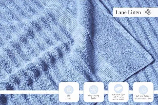 Alt view image 3 of 7 - Towel Set Soft Absorbent Quick Dry 100% Cotton 6 Piece - Allure | Bath Towel Set, Soft & Durable, Ring-Spun, Ideal for Spa & Home, with OEKO-TEX