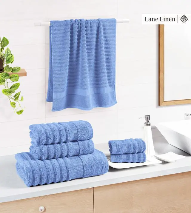 Alt view image 5 of 7 - Towel Set Soft Absorbent Quick Dry 100% Cotton 6 Piece - Allure | Bath Towel Set, Soft & Durable, Ring-Spun, Ideal for Spa & Home, with OEKO-TEX