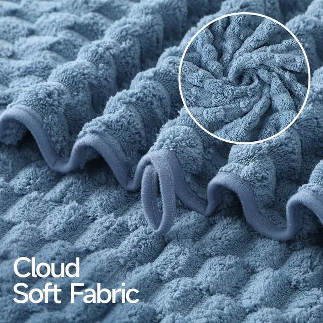 Alt view image 7 of 7 - Microfiber Bath Towels of 4-27x55 Inches Bath Towel Large, Highly Absorbent Towels for Bathroom, Quick Drying, Super Soft, Lint Free Fluffy Shower Towel for Gym, SPA, Gray, Blue