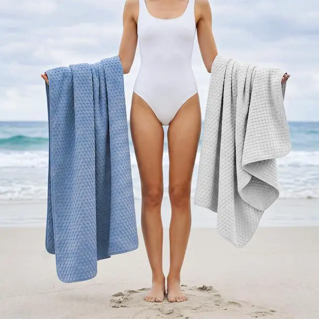 Alt view image 5 of 7 - Microfiber Bath Towels of 4-27x55 Inches Bath Towel Large, Highly Absorbent Towels for Bathroom, Quick Drying, Super Soft, Lint Free Fluffy Shower Towel for Gym, SPA, Gray, Blue