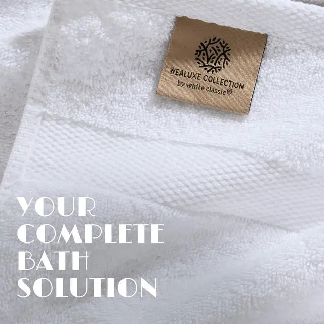 Alt view image 3 of 7 - White Bath Towel Set of 6 - 100% Cotton Highly Absorbent Towels for Bathroom, 2 Luxury Bath Towels 650GSM, 2 Hand Towels, 2 Washcloths