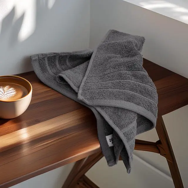 Alt view image 6 of 7 - 6 Piece Hand Towels Set 16 x 28 Inches, Dark Grey | 100% Cotton, Lighter Weight, Quick to Dry, 16 x 28 Inches, Super Soft & Absorbent, Perfect for Bathroom & Kitchen