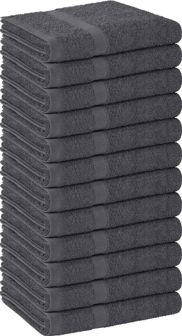 Main image of Salon Towels, Pack of 12, 16x27 in, 100% Cotton, Grey | Highly Absorbent Lightweight Cotton Salon Towels for Hand, Gym & Beauty Care - Soft, Ideal for Spa & Home Hair Care