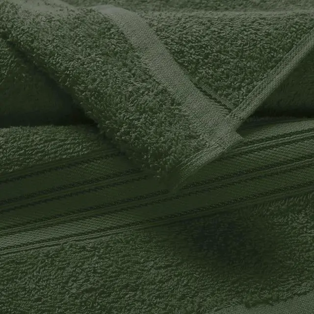 Alt view image 2 of 6 - 100% Cotton 2 Pack Bath Towel Set 28x55, Eco-Friendly Large Bath Towels, Compact Quickdry Lightweight Soft & Highly Absorbent Bath Towel, Ideal for Everyday Gym Travel Camp Pool - Olive Green