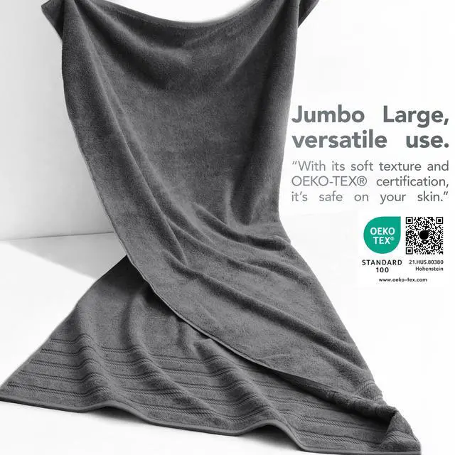 Alt view image 3 of 7 - 100% Cotton Luxury Turkish Towels, 35x70 XL Bath Sheet | Soft Absorbent Quick Dry OEKO Tex Standard 100 Certificated Durable Machine Washable Premium Hotel Quality