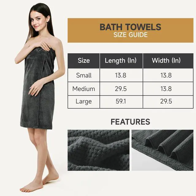Alt view image 2 of 7 - Soft 6 Piece Bath Towels Set, 2 Large Bath Towel Sheet, 2 Hand Towels, 2 Washcloths, Highly Absorbent, Quick Dry, Lightweight Towel Sets Collection, Premium Gray Towels for Bathroom, Gym & Spa