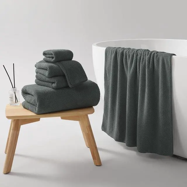 Alt view image 5 of 7 - Soft 6 Piece Bath Towels Set, 2 Large Bath Towel Sheet, 2 Hand Towels, 2 Washcloths, Highly Absorbent, Quick Dry, Lightweight Towel Sets Collection, Premium Gray Towels for Bathroom, Gym & Spa