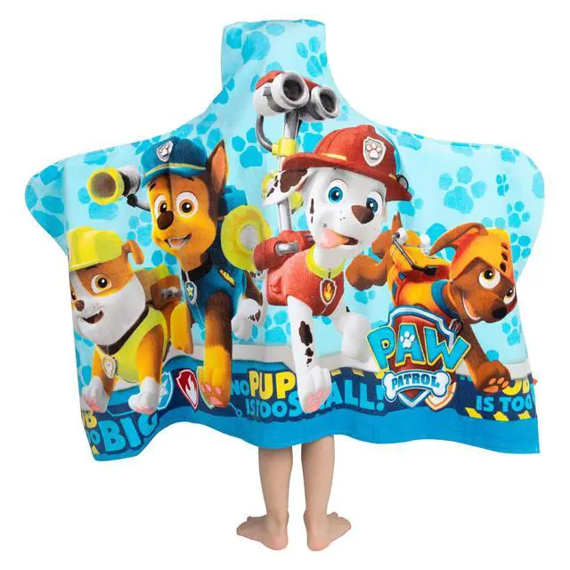 Alt view image 3 of 6 - Paw Patrol Blue Bath/Pool/Beach Soft Cotton Terry Hooded Towel Wrap, 24" x 50", By Franco Kids