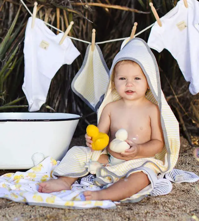 Alt view image 2 of 4 - Infant Hooded Towels, Unisex Bath Essentials, 2-Pack | Soft and absorbent knit terry 100% organic cotton baby hooded towel that is durable and soft, measures 29" x 29"