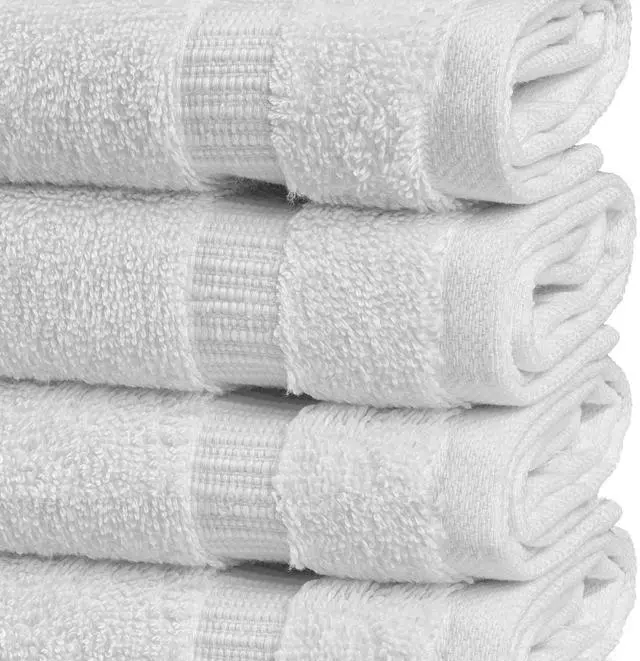 Alt view image 2 of 5 - Hotel & Spa Quality 100% Cotton Premium Turkish Towels | Soft & Absorbent (12-Piece Washcloths, White) Premium Cotton Turkish Washcloths, 12-Pack 13x13, Oeko-Tex Certified, Soft Absorbent Face Towels