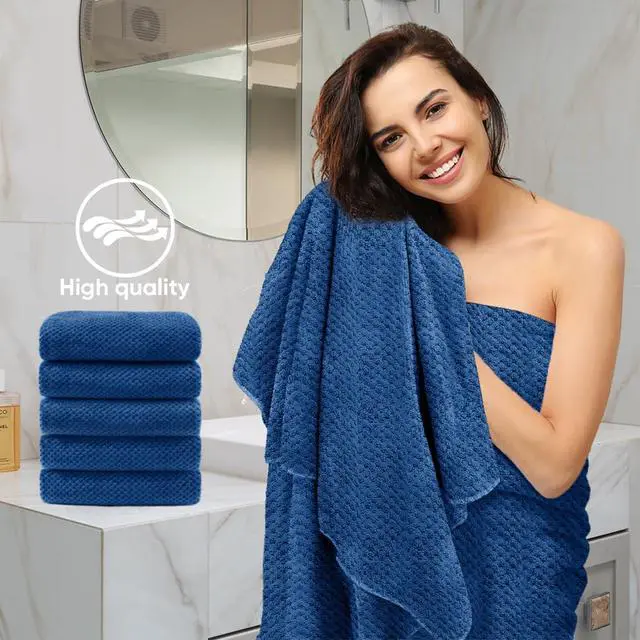 Alt view image 5 of 7 - 6PK Bath Towel Set, 24x48 in, Absorbent&Quick Dry Towels for Hotel | Ultra Soft, Lightweight Towels for Bathroom, Spa and Beauty Parlor, Blue