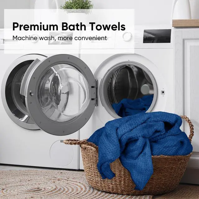 Alt view image 7 of 7 - 6PK Bath Towel Set, 24x48 in, Absorbent&Quick Dry Towels for Hotel | Ultra Soft, Lightweight Towels for Bathroom, Spa and Beauty Parlor, Blue