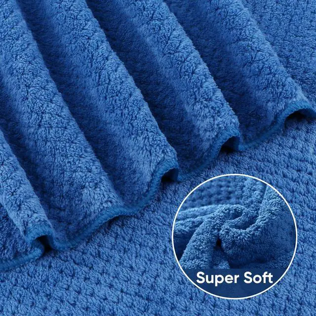 Alt view image 3 of 7 - 6PK Bath Towel Set, 24x48 in, Absorbent&Quick Dry Towels for Hotel | Ultra Soft, Lightweight Towels for Bathroom, Spa and Beauty Parlor, Blue