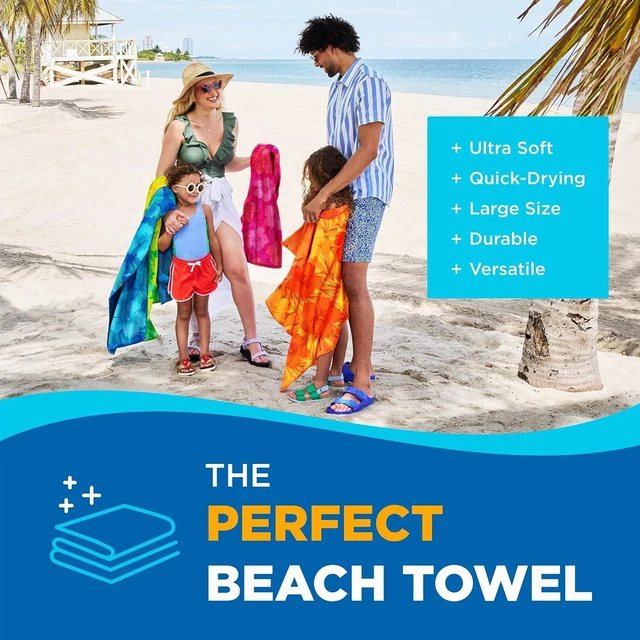 Alt view image 2 of 7 - Kaufman - Colorful Hibiscus Beach Towels | 100% Cotton with Ends Hemmed | 30" x 60" | Colorful Soft & Absorbent Pool Towels for Adults and Kids | Fiber Reactive | 4 Pack