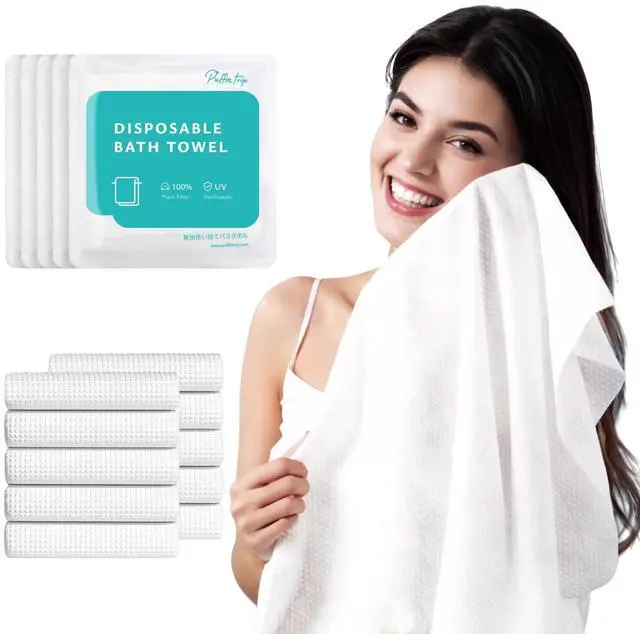 Main image of 10 Pack Disposable Bath Towels 55''X27.5' Durable Portable Camping Towels Large and thick individually vacuum packed for travel hotel business trip swimming pet towels sauna spa hot spring water play