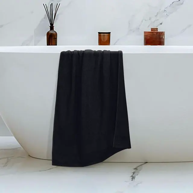 Alt view image 5 of 7 - 4 Pack Bath Towel Set 27x54, 100% Ring Spun Cotton, Ultra Soft Highly Absorbent Machine Washable Hotel Spa Quality Bath Towels for Bathroom, 4 Bath Towels - Black