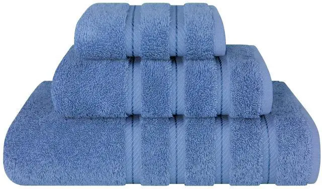 Main image of 100% Cotton Luxury Turkish Towels, 3 Piece Towel Set | Soft Absorbent Quick Dry OEKO Tex Standard 100 Certificated Durable Machine Washable Premium Hotel Quality