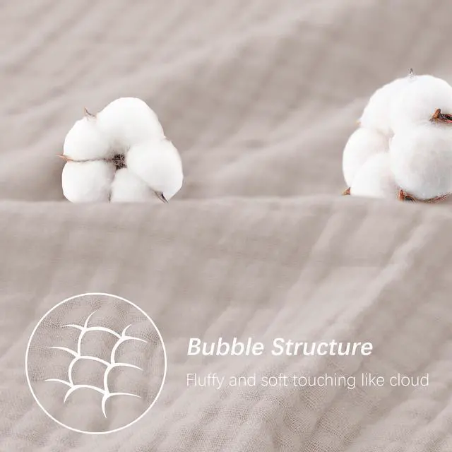 Alt view image 6 of 7 - Muslin Hooded Baby Bath Towels - 2 Pack 100% Cotton Towel for Babies, Infants, Toddlers - 32x32Inch - Highly Absorbent and Newborn Essential, Light Bean Paste