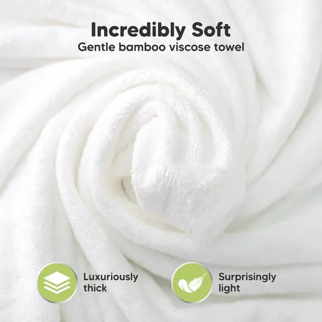 Alt view image 2 of 7 - Hooded Baby Towel for Newborn, Baby Bath Towels (Duck, 35x35) | Viscose Derived from Bamboo, Large Baby Towels with Hood, Boys, Girls, Toddler, Soft Absorbent Baby Bath Essentials