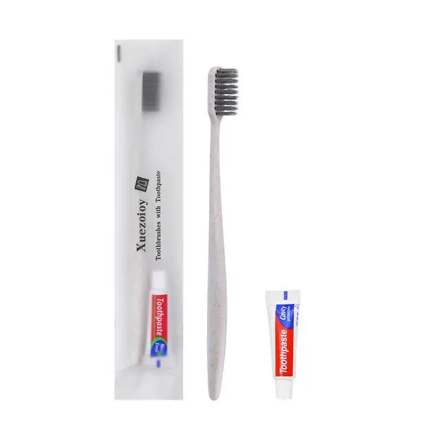 Alt view image 7 of 7 - Disposable Toothbrushes with Toothpaste,60 Pack Apricot | Individually Wrapped Disposable Travel Toothbrushes Kit in Bulk for Homeless,Nursing Home,Hotel,Charity