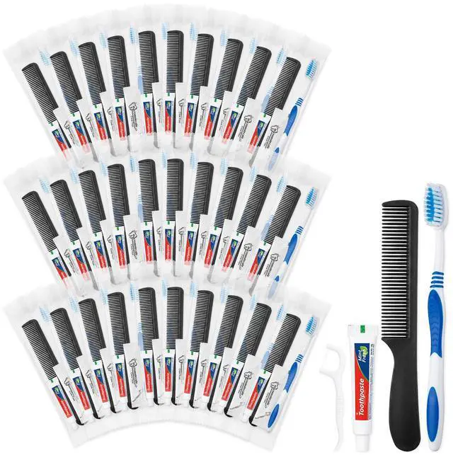 Main image of Travel Toothbrush with Toothpaste, Independent Packaging (30-Pack) | Hygiene Kit Bulk with Disposable Toothbrush, 10g Mini Toothbrush, Floss Picks, Comb, Suitable for Travel, Family, Hotel