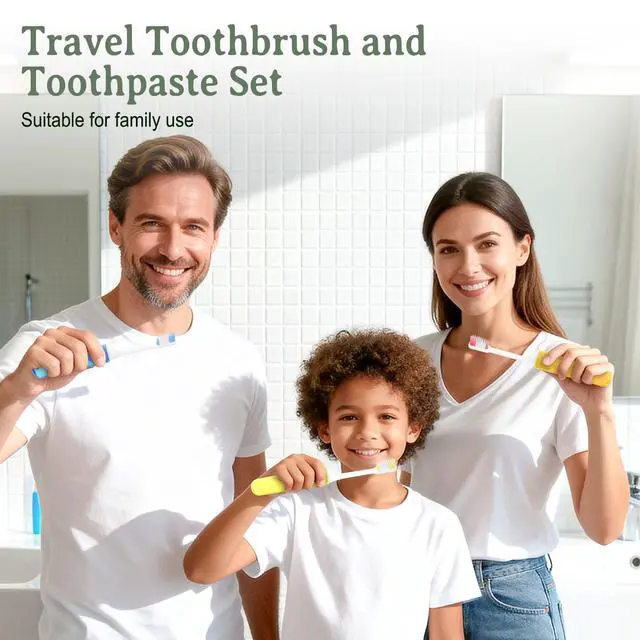 Alt view image 4 of 7 - Travel Toothbrush, Toothbrush and Toothpaste Travel Set, Individually Packaged, Includes Storage Case, Foldable Design, 5 Colors, Ideal for Business Trips, and Hotels (20-Pack)