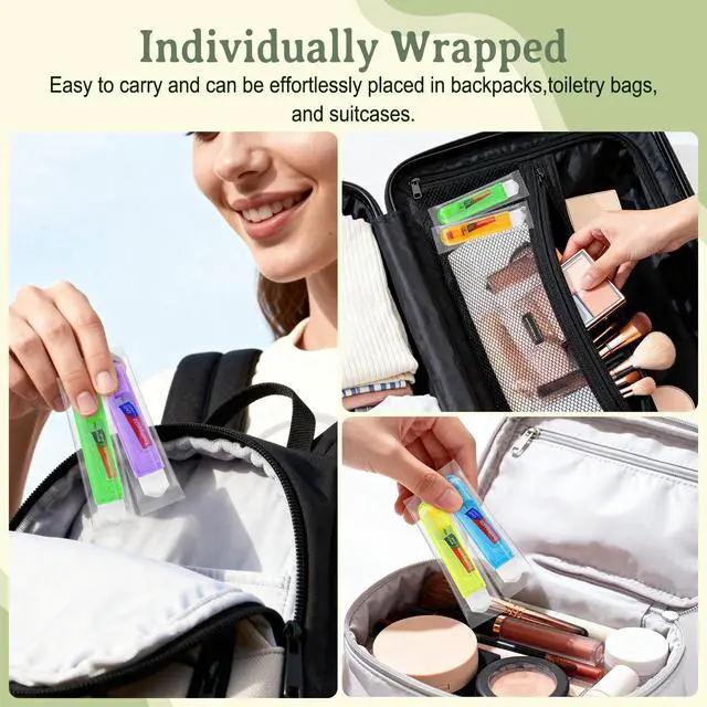 Alt view image 6 of 7 - Travel Toothbrush, Toothbrush and Toothpaste Travel Set, Individually Packaged, Includes Storage Case, Foldable Design, 5 Colors, Ideal for Business Trips, and Hotels (20-Pack)