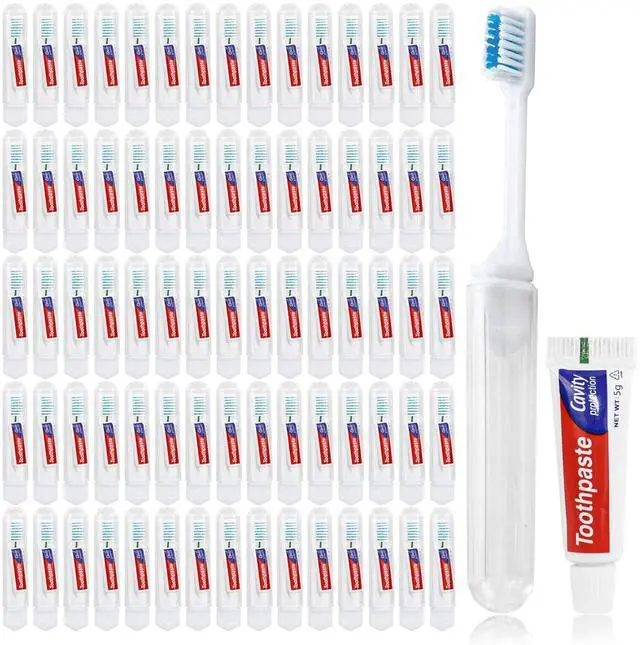 Main image of Travel Toothbrush, Toothbrush and Toothpaste, Individually Packaged with Storage Box, Foldable Storage, is Suitable for Travel, Camping, Business Trip (PACK-50)