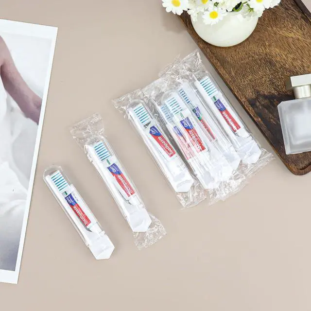 Alt view image 2 of 6 - Travel Toothbrush, Toothbrush and Toothpaste, Individually Packaged with Storage Box, Foldable Storage, is Suitable for Travel, Camping, Business Trip (PACK-50)