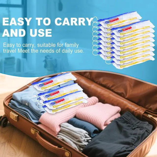 Alt view image 2 of 7 - 30 pcs Disposable Toothbrushes with Toothpaste,Travel Size Toothbrush Kit | 3-in-1 Single Use Toothbrush with Toothpaste Built in with Floss,Cover,Zip Bag for Homeless,Hotel,Guest