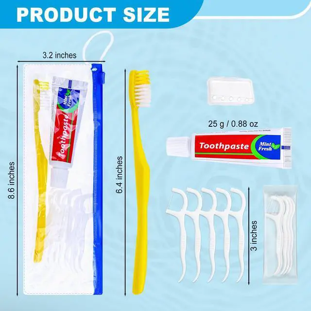 Alt view image 4 of 7 - 30 pcs Disposable Toothbrushes with Toothpaste,Travel Size Toothbrush Kit | 3-in-1 Single Use Toothbrush with Toothpaste Built in with Floss,Cover,Zip Bag for Homeless,Hotel,Guest