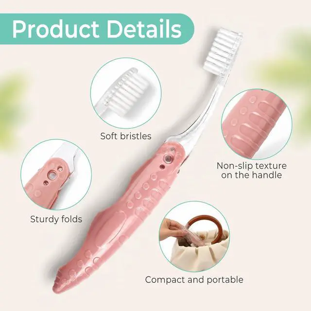 Alt view image 3 of 7 - Travel Toothbrush and Toothpaste, Individually Packaged (50-Pack) | Travel Toothbrush Set, Foldable For Easy Storage, Available In Gray And Pink, Ideal For Travel, Hotels, And Camping