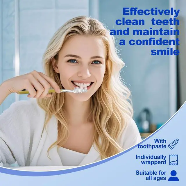 Alt view image 4 of 7 - 30 Disposable Toothbrushes with Toothpaste Individually Wrapped 5 Colors | Bulk Toothbrush and Toothpaste for Homeless,Travel,Shelter,Air Bnb,Hotel,Guest