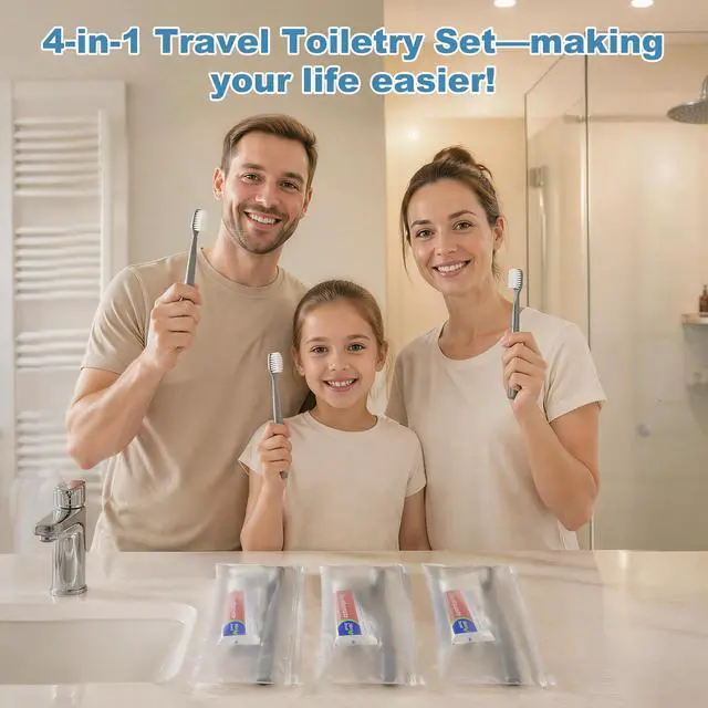 Alt view image 2 of 7 - Toothbrush and Toothpaste Set,Bulk Travel Toothbrush Kit (15-Pack) | Bulk Hygiene Kit With Floss Picks, Toothbrush Cover, Individually Packaged, Suitable For Travel, Home, And Hotels