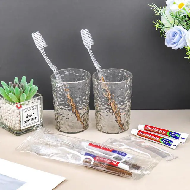 Alt view image 3 of 7 - 10pcs Disposable Toothbrushes with Toothpaste Floss Individually Wrapped, Disposable Toothbrush Bulk, 10g Toothpaste, Dental Floss Pick, Bulk Toothbrush Kit for Homeless,Airbnb,Hotel,Guest
