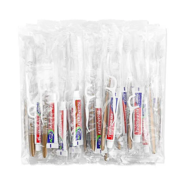 Alt view image 7 of 7 - 10pcs Disposable Toothbrushes with Toothpaste Floss Individually Wrapped, Disposable Toothbrush Bulk, 10g Toothpaste, Dental Floss Pick, Bulk Toothbrush Kit for Homeless,Airbnb,Hotel,Guest