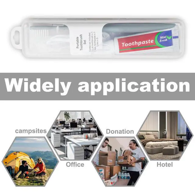 Alt view image 6 of 7 - Toothbrush Travel kit, Portable Toothbrush kit (10-Pack) | Comes with travel toothbrushes, 25g travel toothpaste, 5 floss picks, travel toothbrush holder, suitable for travel, hotels