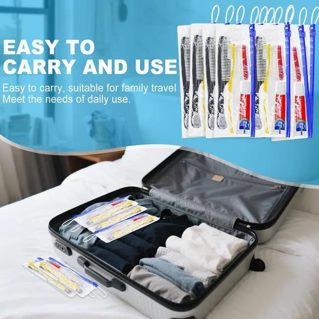 Alt view image 2 of 7 - 30 Set Personal Hygiene Kit Bulk,Disposable Toothbrushes with Toothpaste | 7-in-1 Travel Toiletry Kit,Homeless Care Package Supplies Bulk for Charity,Guests,Hotel,Church