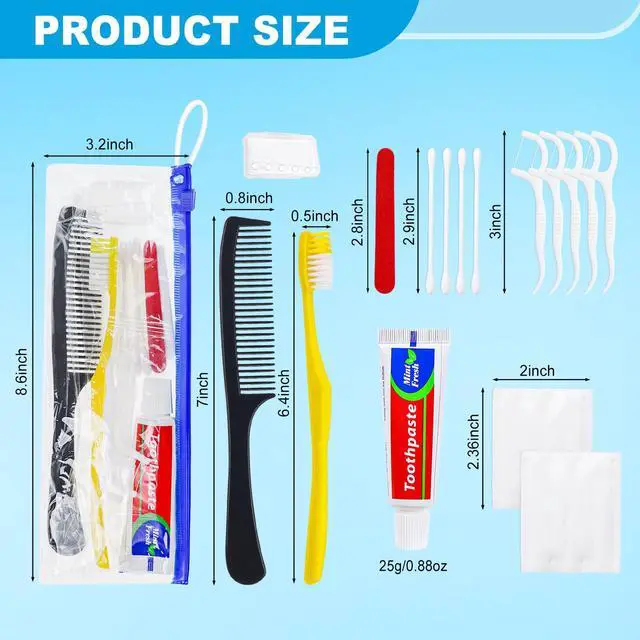 Alt view image 6 of 7 - 30 Set Personal Hygiene Kit Bulk,Disposable Toothbrushes with Toothpaste | 7-in-1 Travel Toiletry Kit,Homeless Care Package Supplies Bulk for Charity,Guests,Hotel,Church