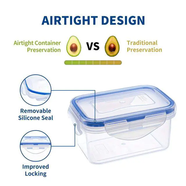 Alt view image 3 of 6 - Small Food Storage Containers, BPA-Free Plastic, 4 Pack (0.75 Cup) | 4-Sided Airtight Locking Lids, Reusable, Leakproof for Snack, Lunch, Meal Prep, Portion Control & Purees, 6 oz