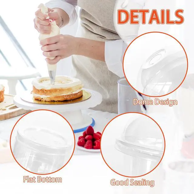 Alt view image 3 of 7 - 50 Pcs 8 OZ Disposable Plastic Cups with Dome Lids, Clear Dessert Cup, Mini Parfait Appetizer Containers for Ice Cream, Cake, Fruit, Pudding, Jello Shot, Drink, Yogurt, Soups, Salad, Snacks