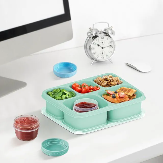 Alt view image 5 of 7 - Salad Dressing Container to Go with lids Dishwasher and Microwave Safe | Tiny Condiment Containers with Graduated Lines, Reusable Leakproof Small Sauce Containers for Lunch Box 6 Pcs 2.7 OZ Mixed 1