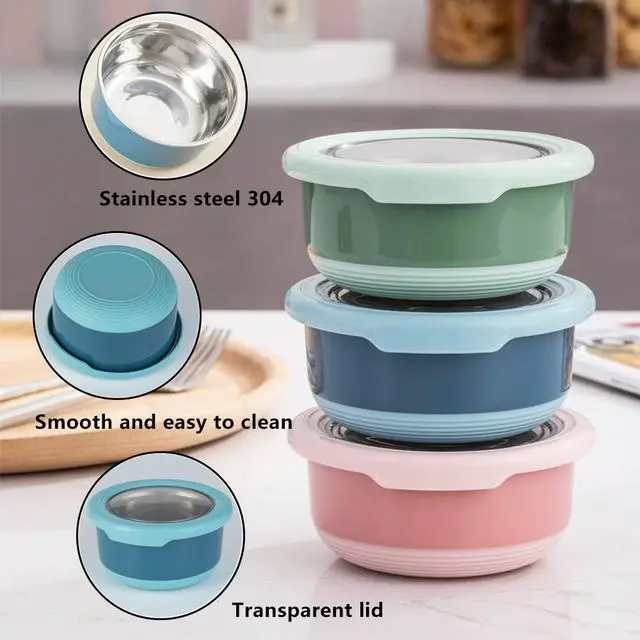 Alt view image 5 of 6 - 3 Pack Stainless Steel Snack Containers with Lids, 7.5oz | Small Food Storage Dressing Containers, Reusable Metal Lunch Box Dipping Sauce Cups Set for Picnic, Leakproof & BPA Free